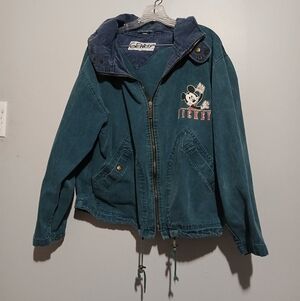 Genus Vintage Green  Mickey Mouse Jacket. Size Large